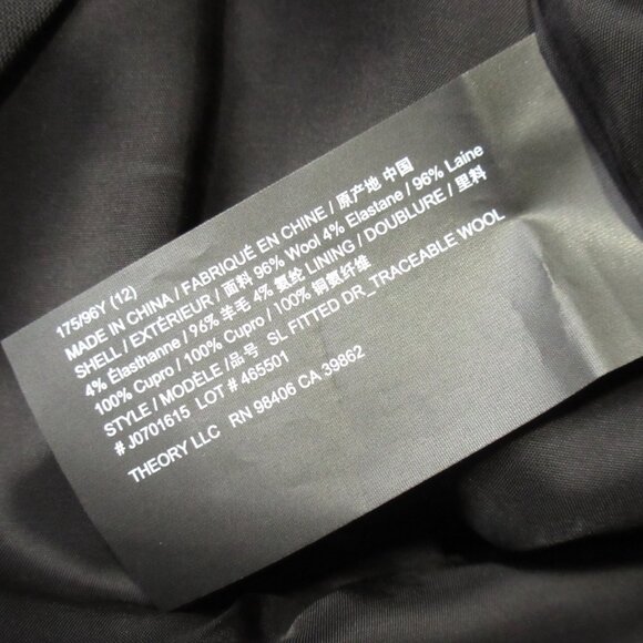 NWT Theory Sleeveless Fitted Sheath in Black Traceable Wool Dress 12 - Picture 4 of 5